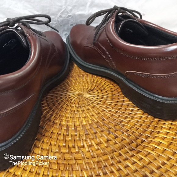 Deer Stags Supro Sock 10.5 M Brown Leather Times Plain Toe Oxford Lace Up Shoe - Picture 9 of 13